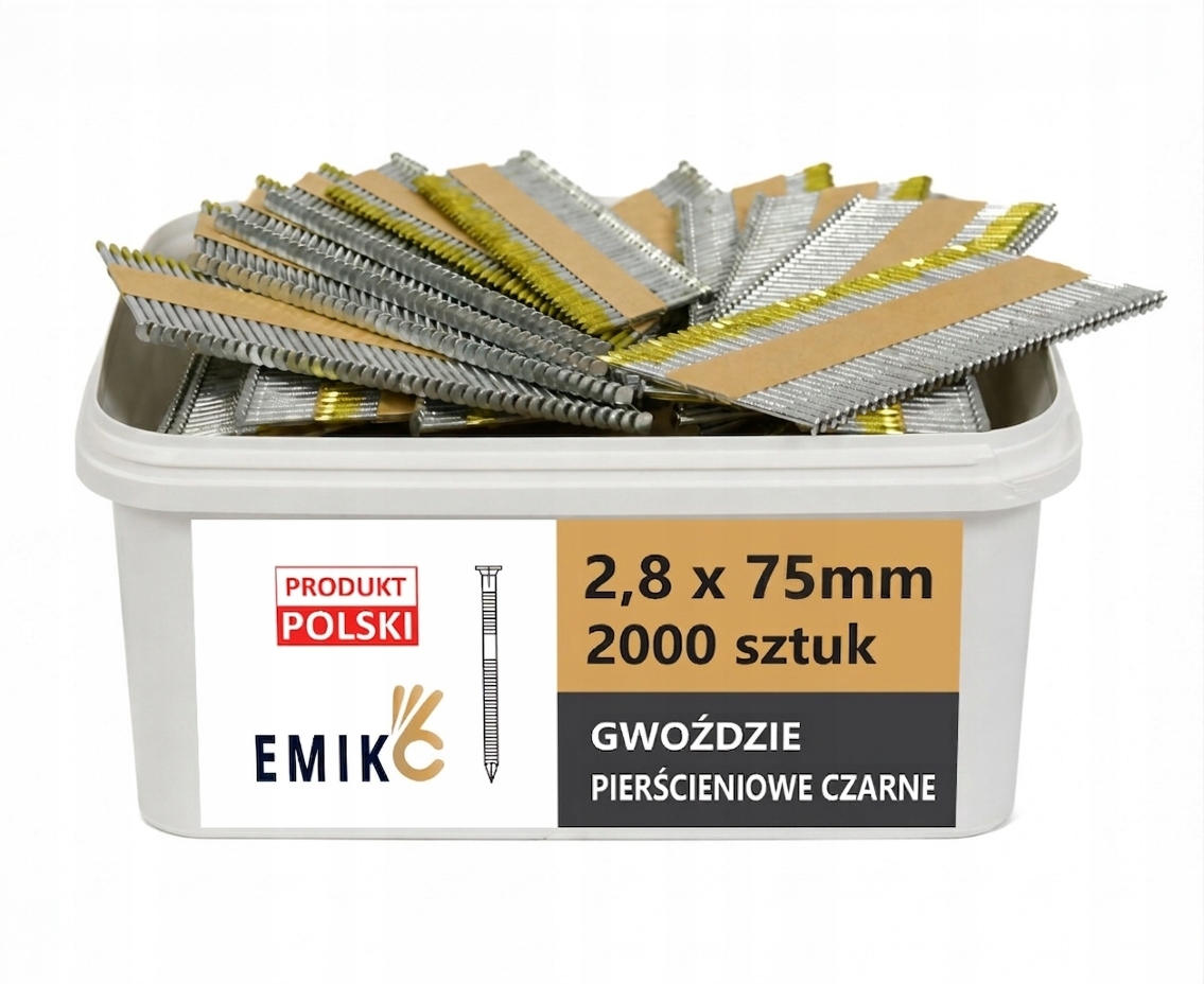 Gwoździe do gwoździarki łączone papierem 2,8x75mm 34° 2000szt Cp 6szt.