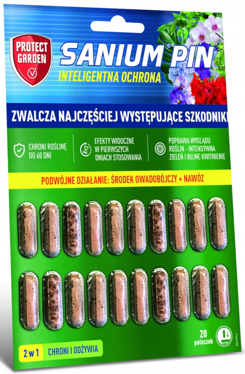 

Sanium Pin na mszyce pałeczki 2w1 Nawóz 60 dni