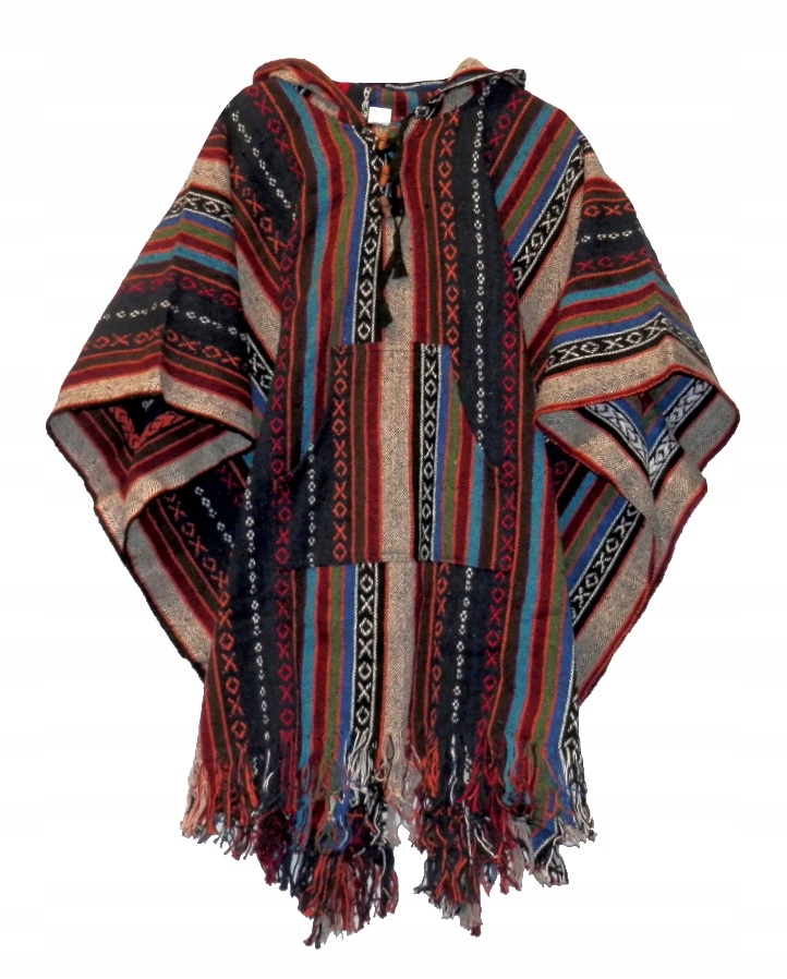 PONCHO BAWEŁNA OVERSIZE WIELOBARWNE INDYJSKIE