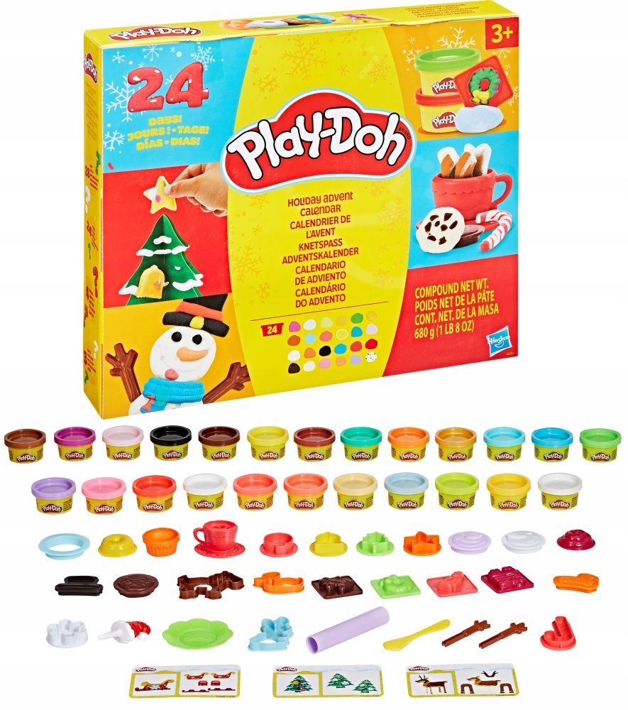 Адвент-календарь Play-Doh G0501, масса для лепки 24 цветов и 28 аксессуаров, от 3 лет — фото 2