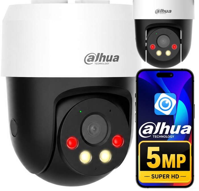 Otočná PoE kamera Dahua 5MP 3K Den/Noc Full Color Audio Aplikace Dmss