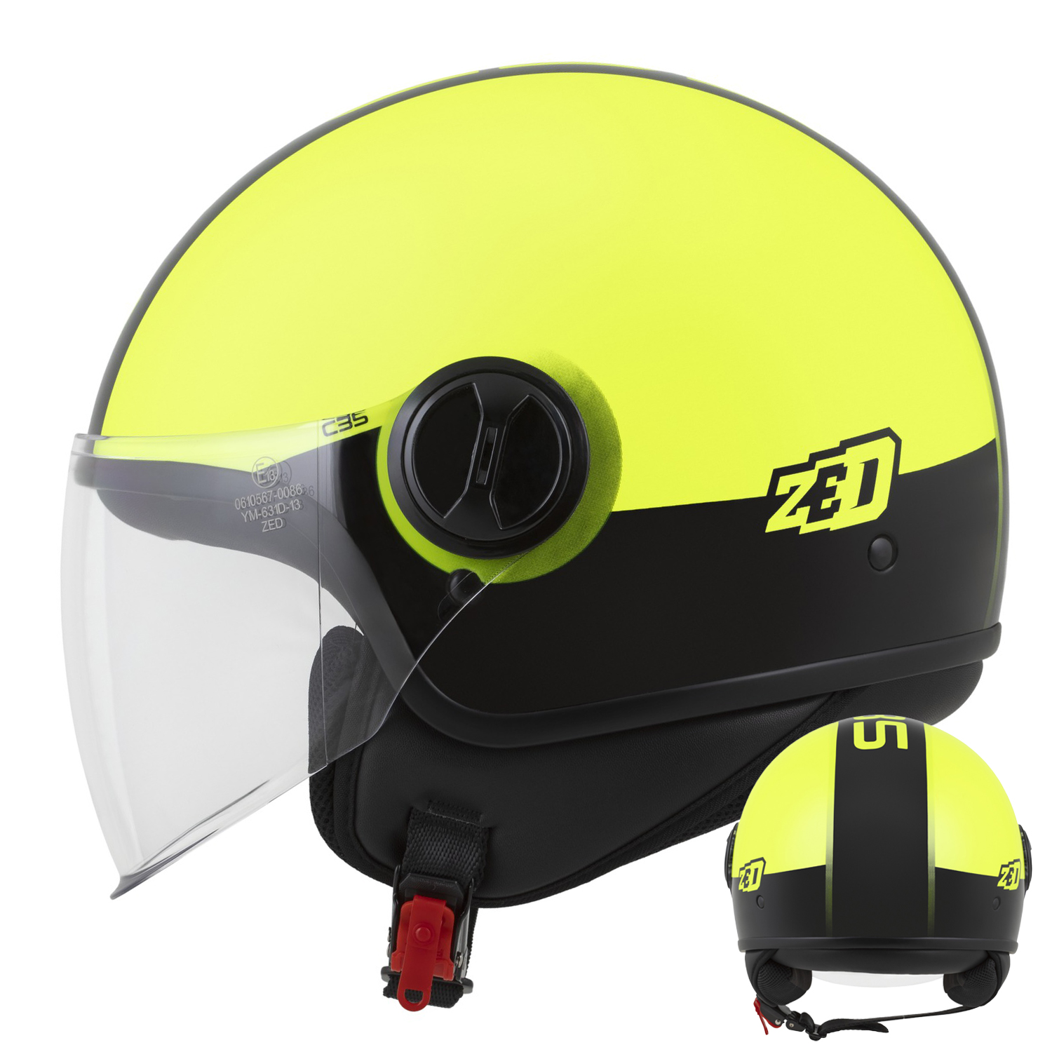 Motocyklová přilba Zed C35 lehká se sklem a odrazkami, skútr 125 ECE22.06 Xs