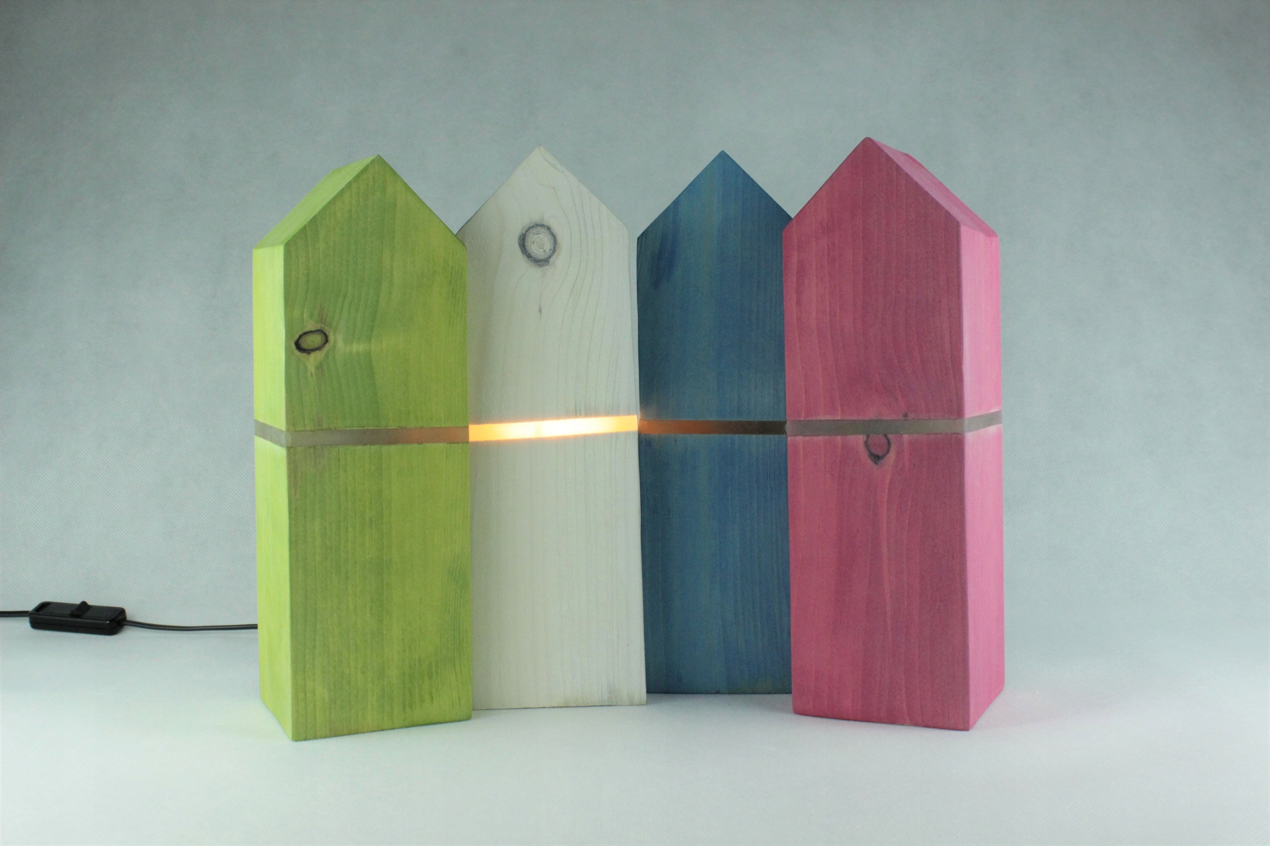 Lampka nocna z drewna i płynnego szkła DESIGN Kolekcja Fastmedljus