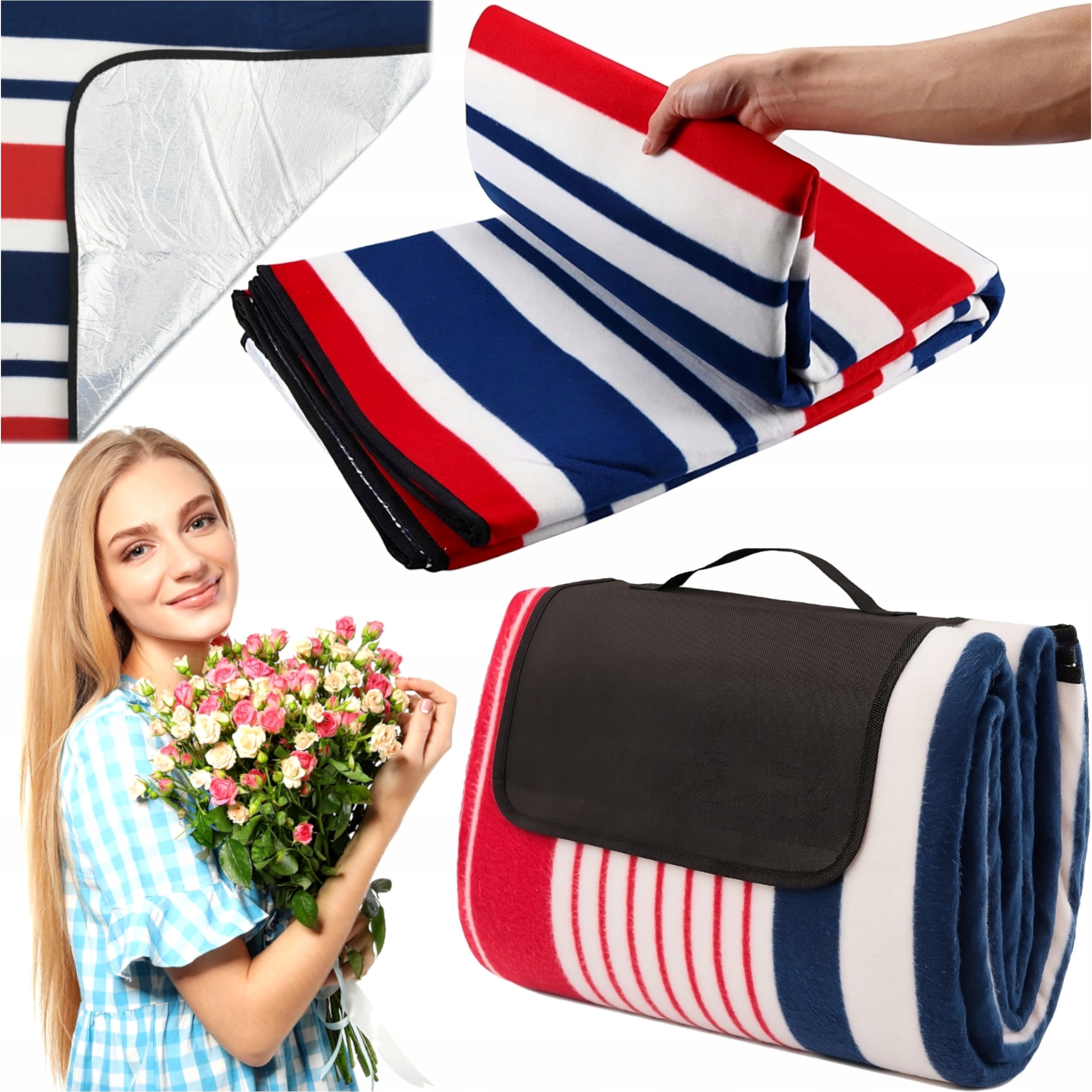 Pikniková Deka Dvojitě Izolovaná, Plážová, Voděodolná, XXL