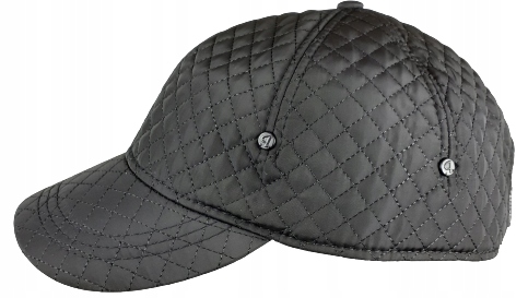 Mes černá Pánská zimní baseballová čepice s prošívaným kšiltem a náušníkem 59-60