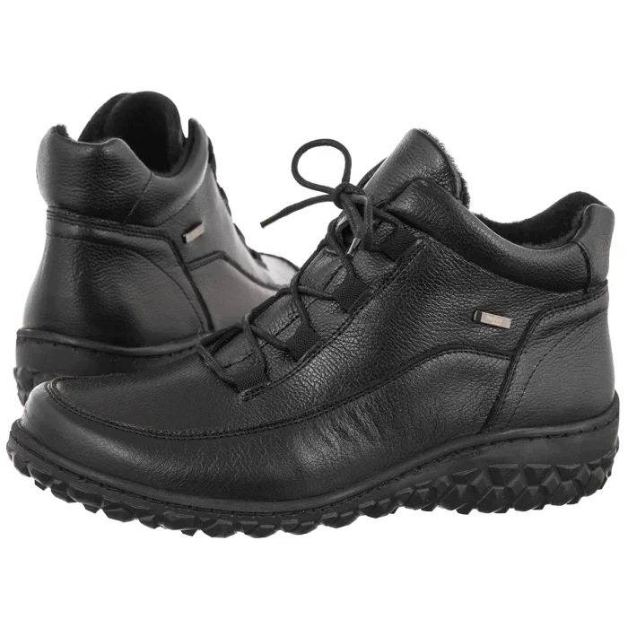 Dámské kožené boty Kotníkové Boty Helios černé 5011 0111 Black