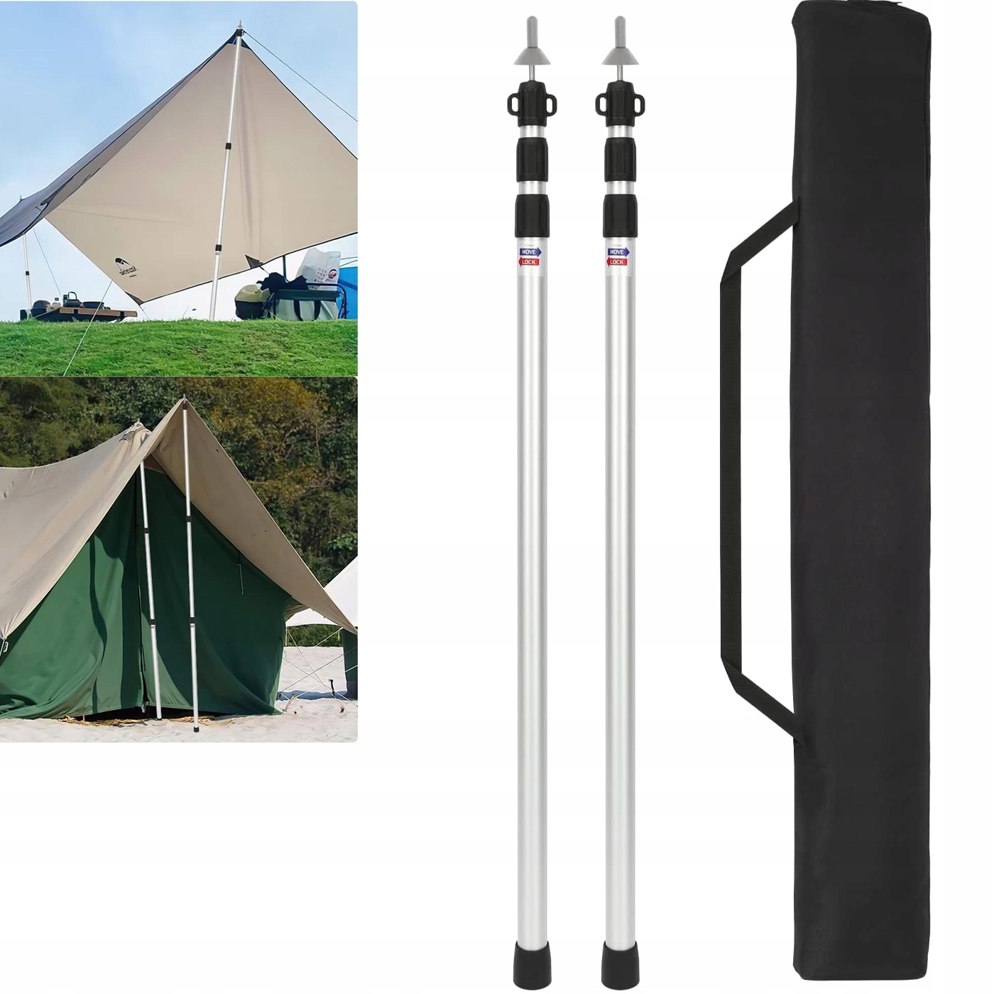 DRĄŻKI DO PLANDEKI, WYTRZYMAŁE DRĄŻKI PUŁAPKOWE, 4 SZT DRĄŻEK NAMIOTOWY Model Kijki Kempingowe