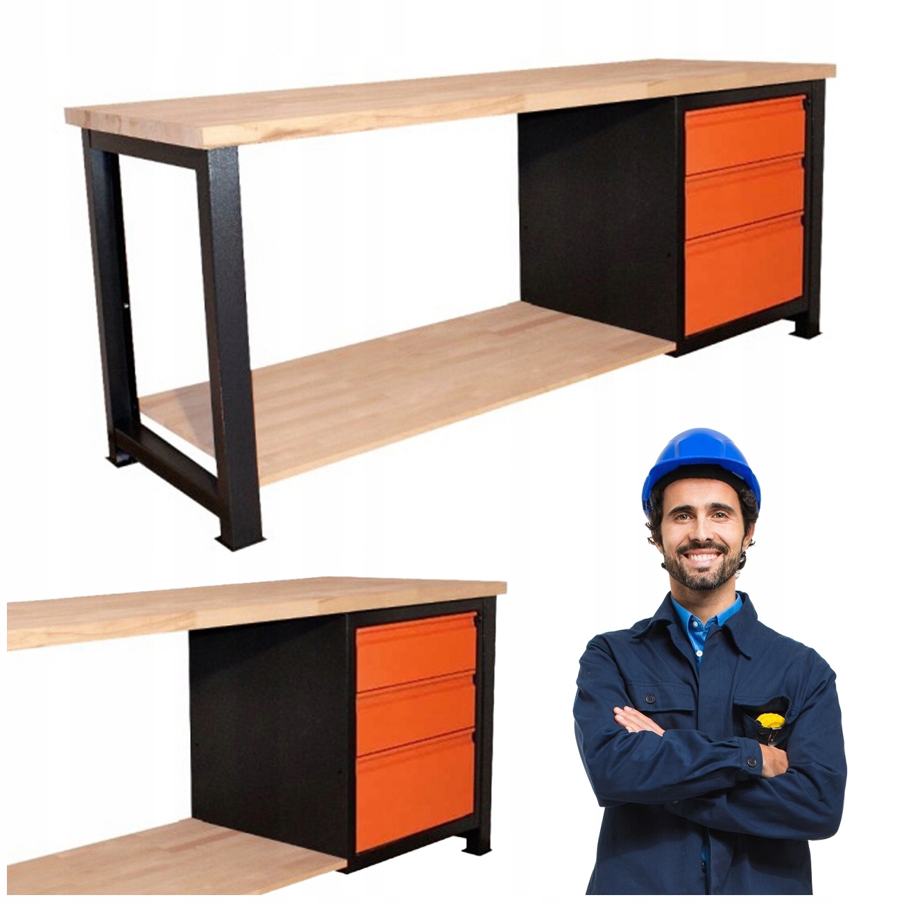 Pracovní Stůl Silný Průmyslový Pracovní Stůl Pro Dílnu 210X68X83 CM P-2129