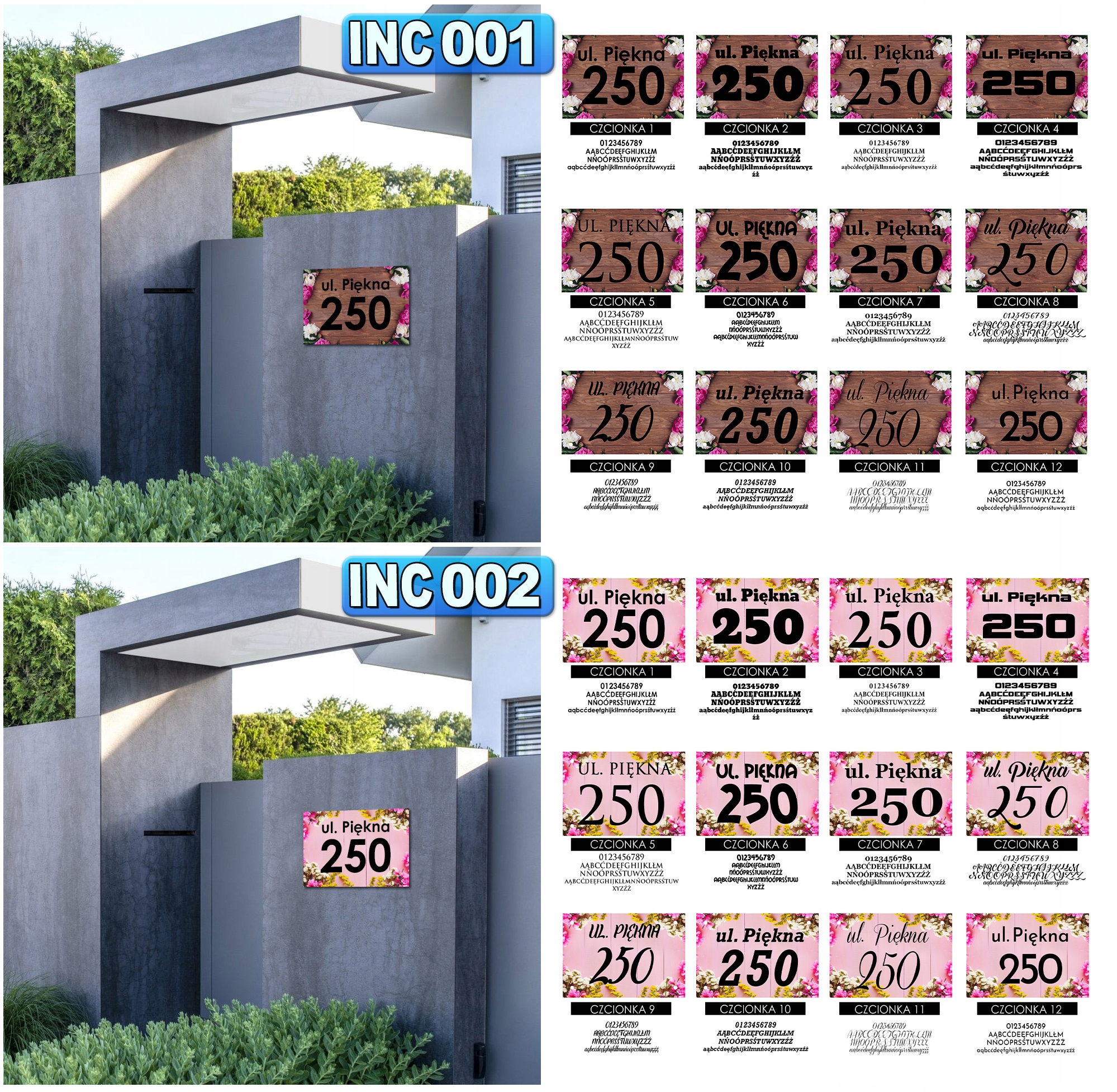 Tabliczka Tablica ADRESOWA Numer domu WZORY Kod producenta DB1