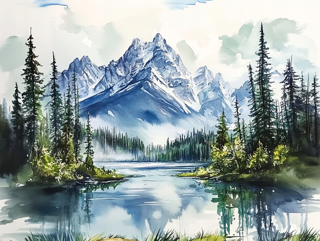 Obraz Na Plátně Canvas Krajina Sever Kanada Hory Les Jezero Příroda 100x75