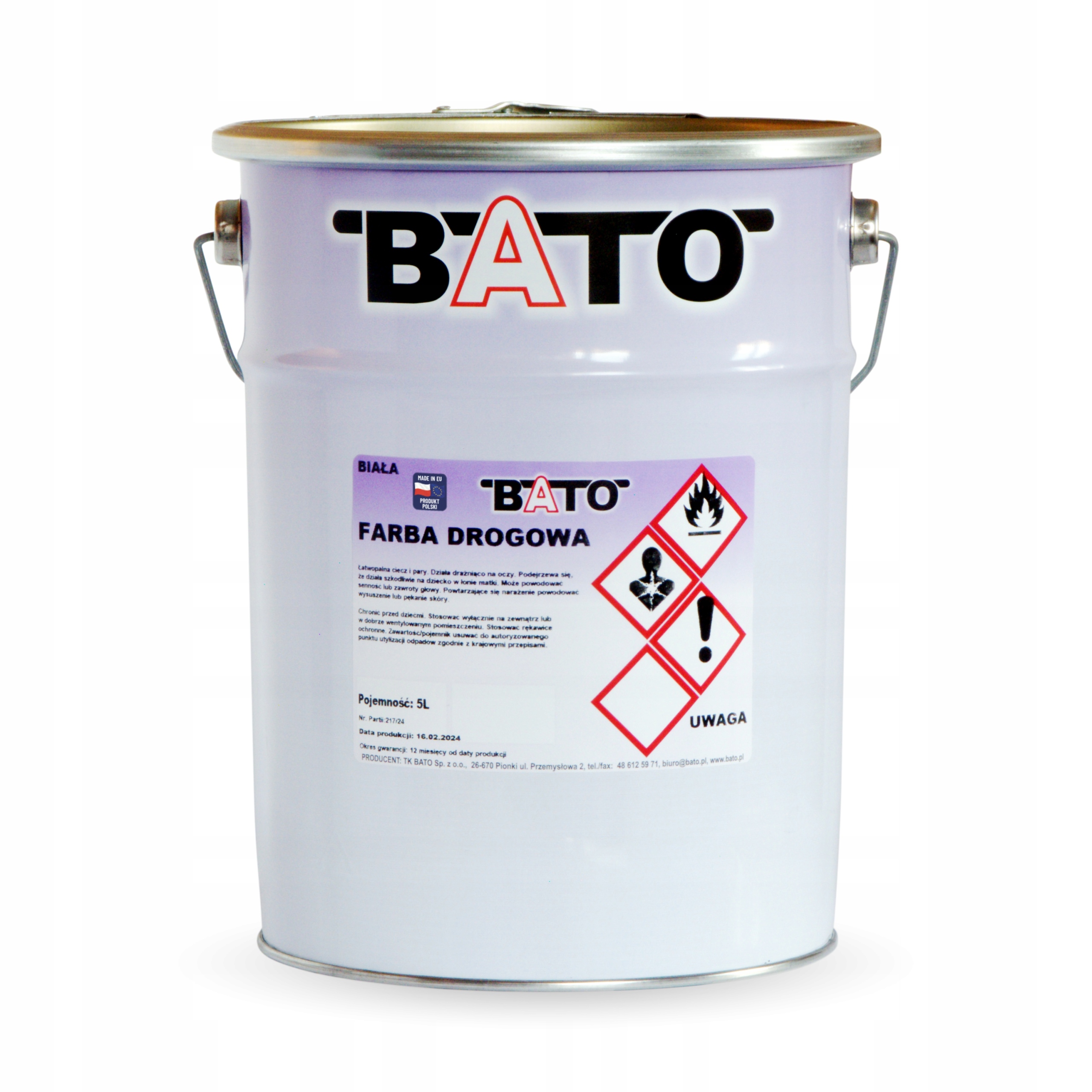 Silniční Barva Bato Bílá Ral 9003 rychleschnoucí 10 l
