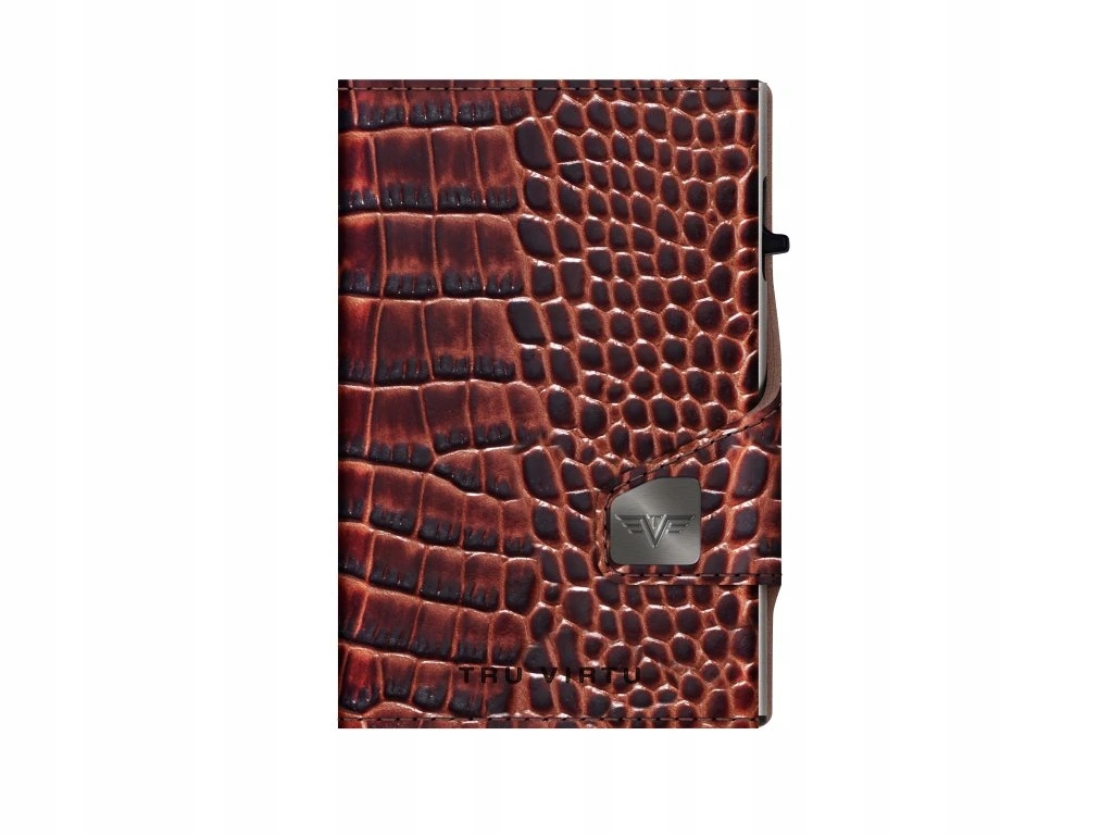 Peněženka Click & Slide Croco, Brown/Silver