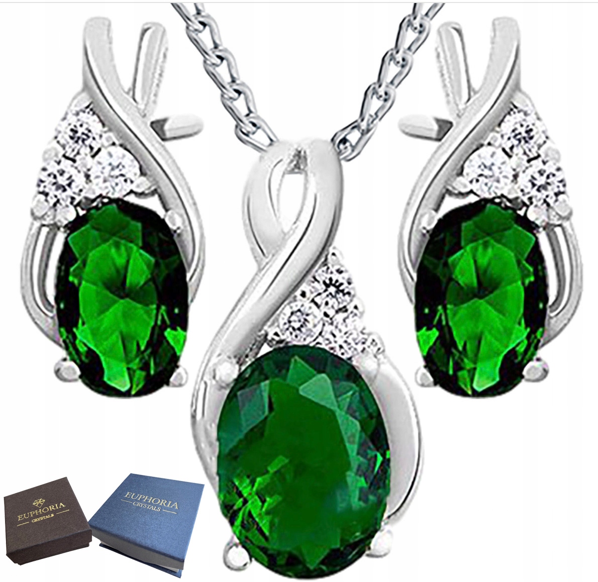 Sada stříbrných šperků Stříbro 925 Náušnice Náhrdelník Zirkony Pro manželku