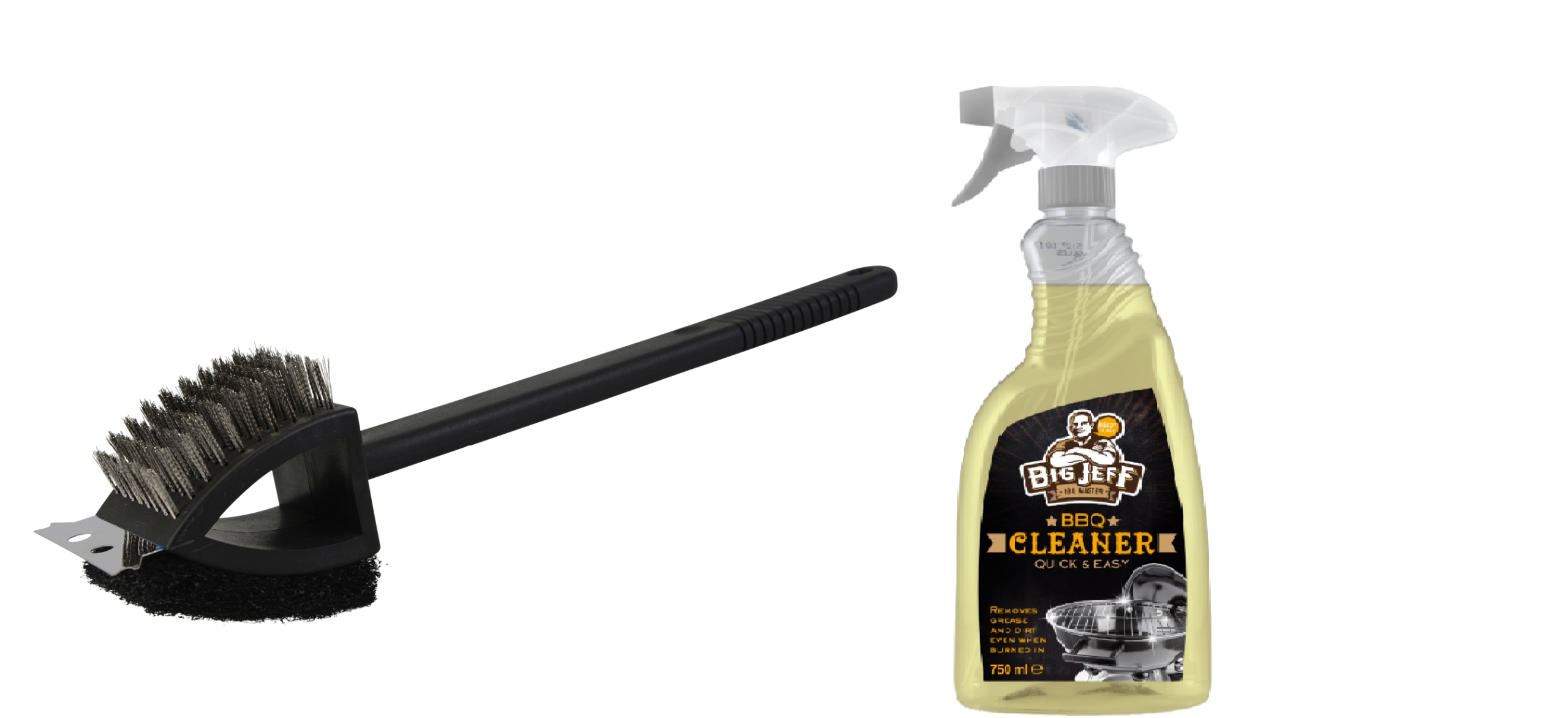 Levně Univerzální Čistící Prostředek Na Grilování Bbq 0,750 ml kartáč 3v1 Zdarma