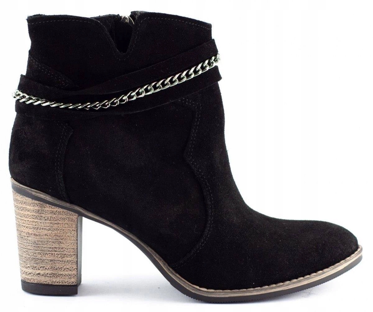 Dámské kotníkové boty na podpatku černé Megi 41