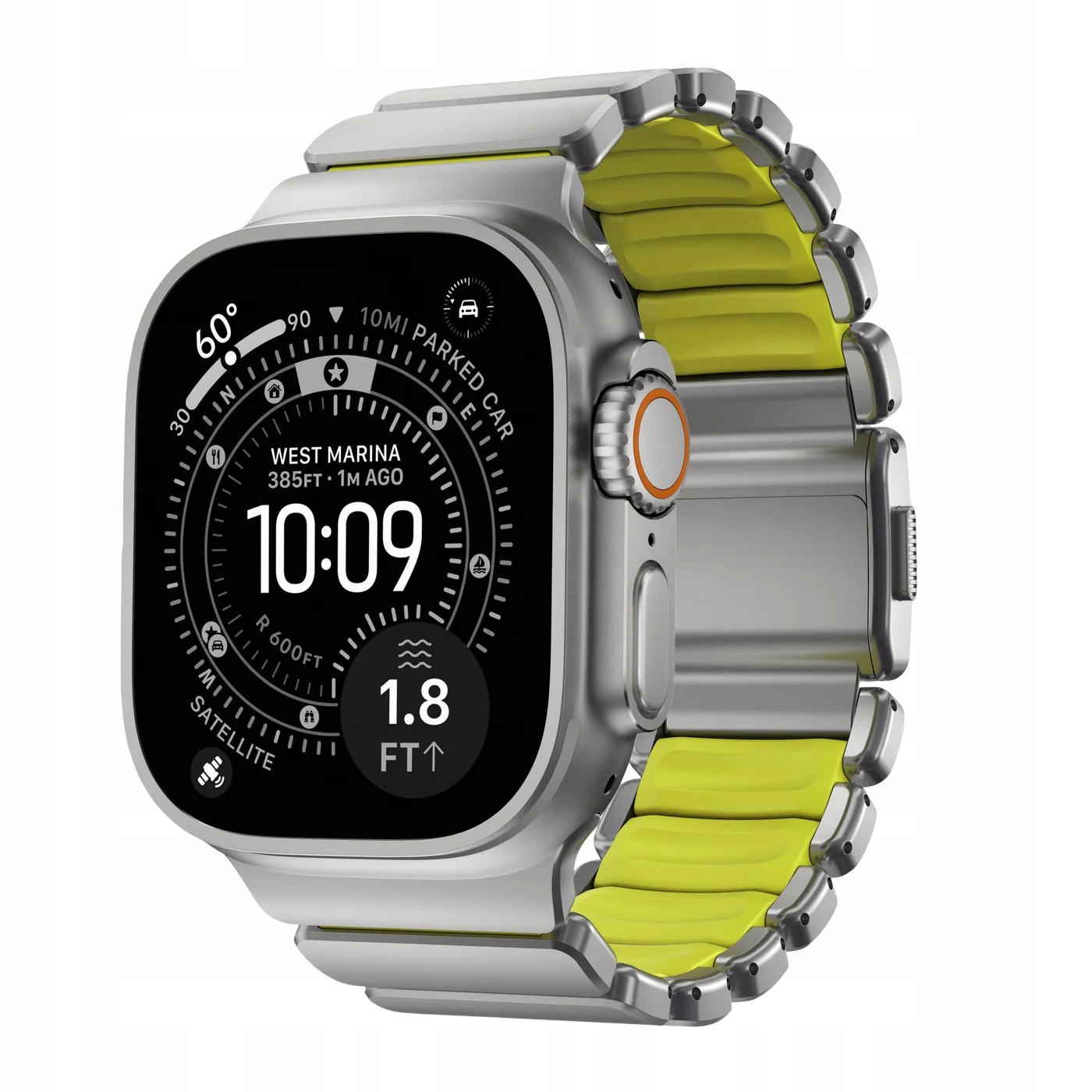 Pásik pre Apple Watch 49/46/45/44/42 mm Nomad Stratos Band, Titanový Fkm