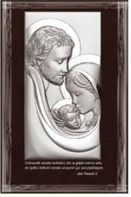 Strieborný veľký obraz Svätá rodina Gravírovanie Zadarmo! 6650W/5