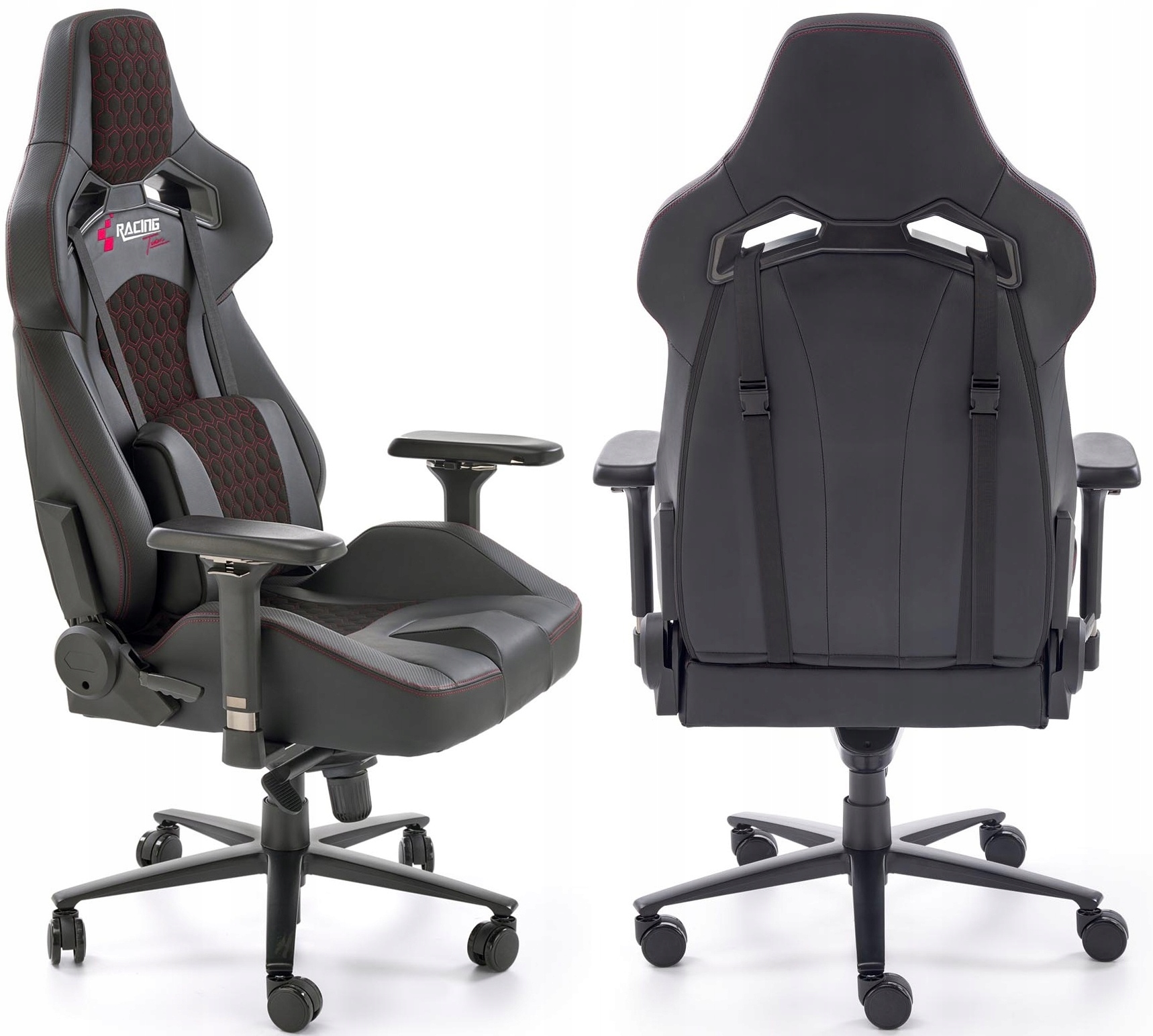 Fotel Gamingowy Baldur Czarny Obrotowy Ekoskóra Młodzieżowy Ergonomiczny