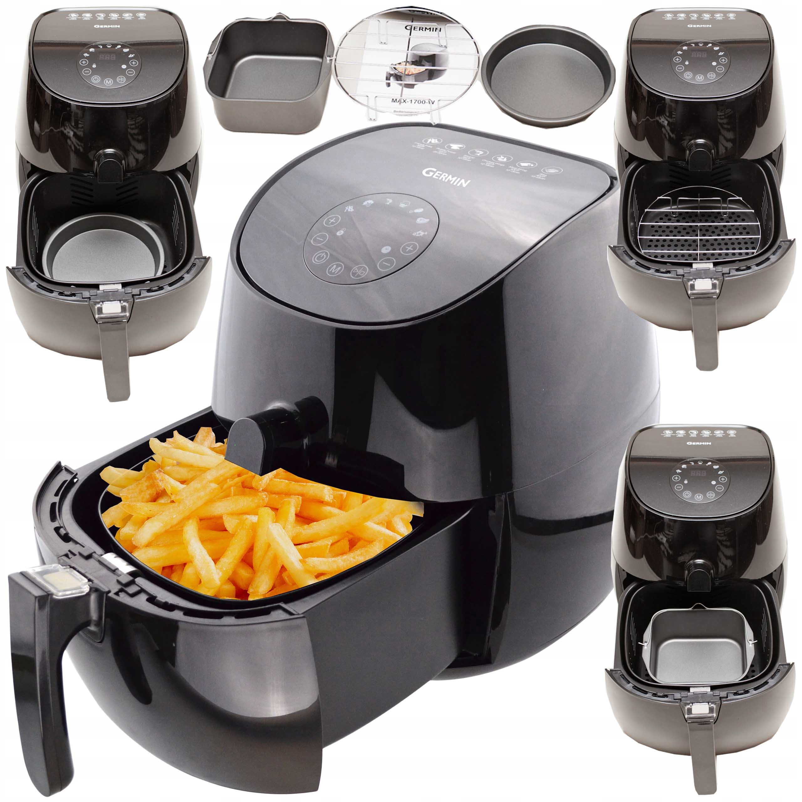 Frytkownica beztłuszczowa air fryer Berlinger termoobieg programy LCD