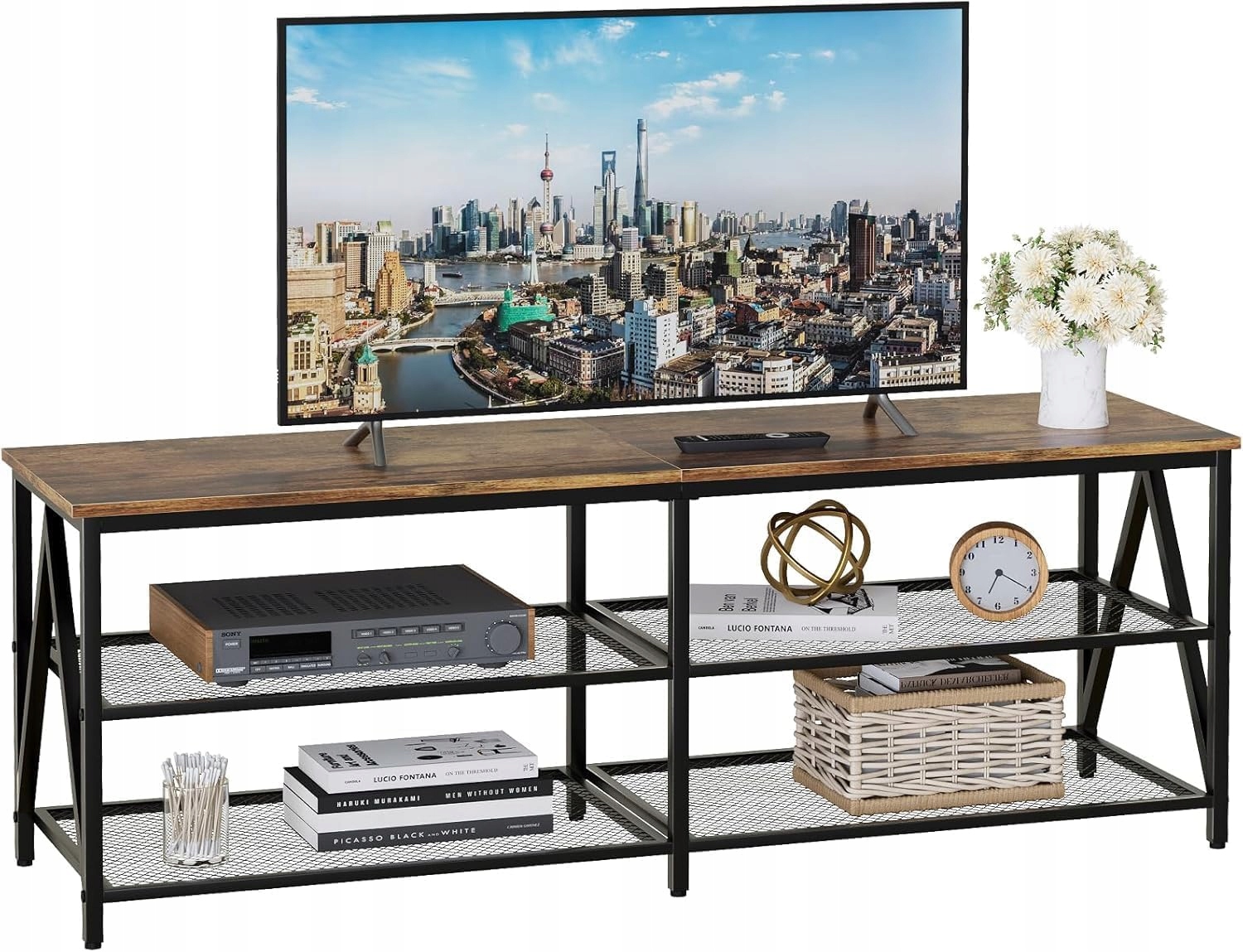 Rtv skrinka pod televízor rustikálna Loft Industrial 140 cm