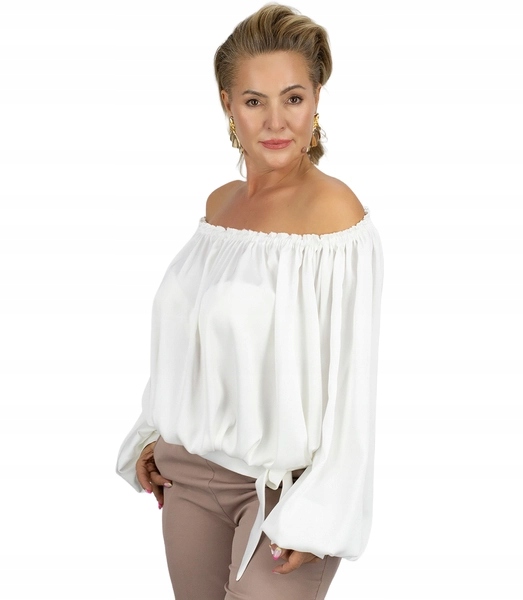 Elegantní španělská saténová volánková halenka Agrafka unisize