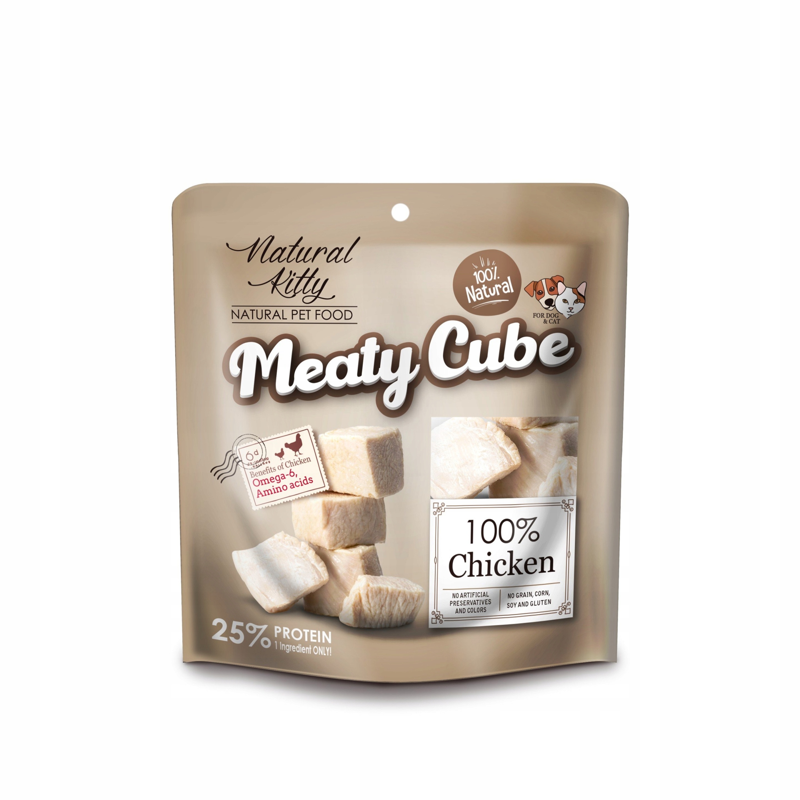 Levně Natural Kitty Premium psí pamlsek 100% kuřecí maso 6x60 g