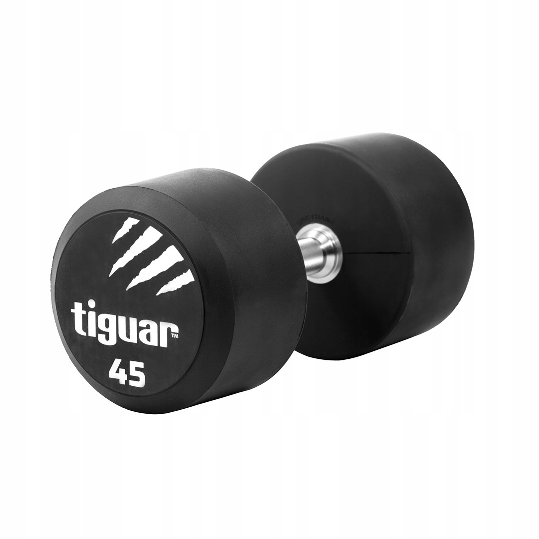 Siłownia Crossfit Trening Tiguar hantel gumowany 1 x 45 kg Czarny