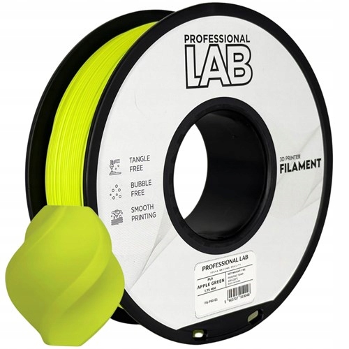 10x Pla filament Apple Green Jablková Zeleň Prof. Lab 1,75 mm 1 kg 3D tisk