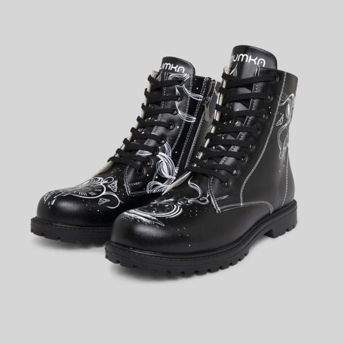 Kotníkové Boty Traperky Veganské Kanady S Motivem Hodinek 37