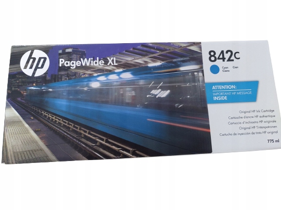 Atramentová náplň Hp 842C Cyan C1Q54A 775ml PageWide XL8000 2022r.