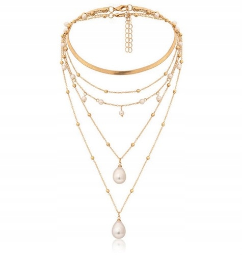 

Naszyjnik złoty zestaw z perełkami