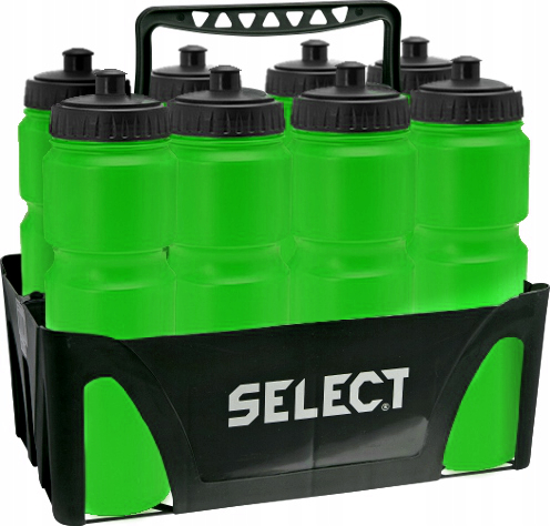 Zestaw Sportowy Koszyk Select 8 Bidonów Zielonych 840 ml