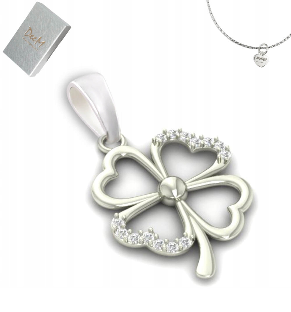 SREBRNY WISIOREK CZTEROLISTNA KONICZYNKA PRÓBA 925