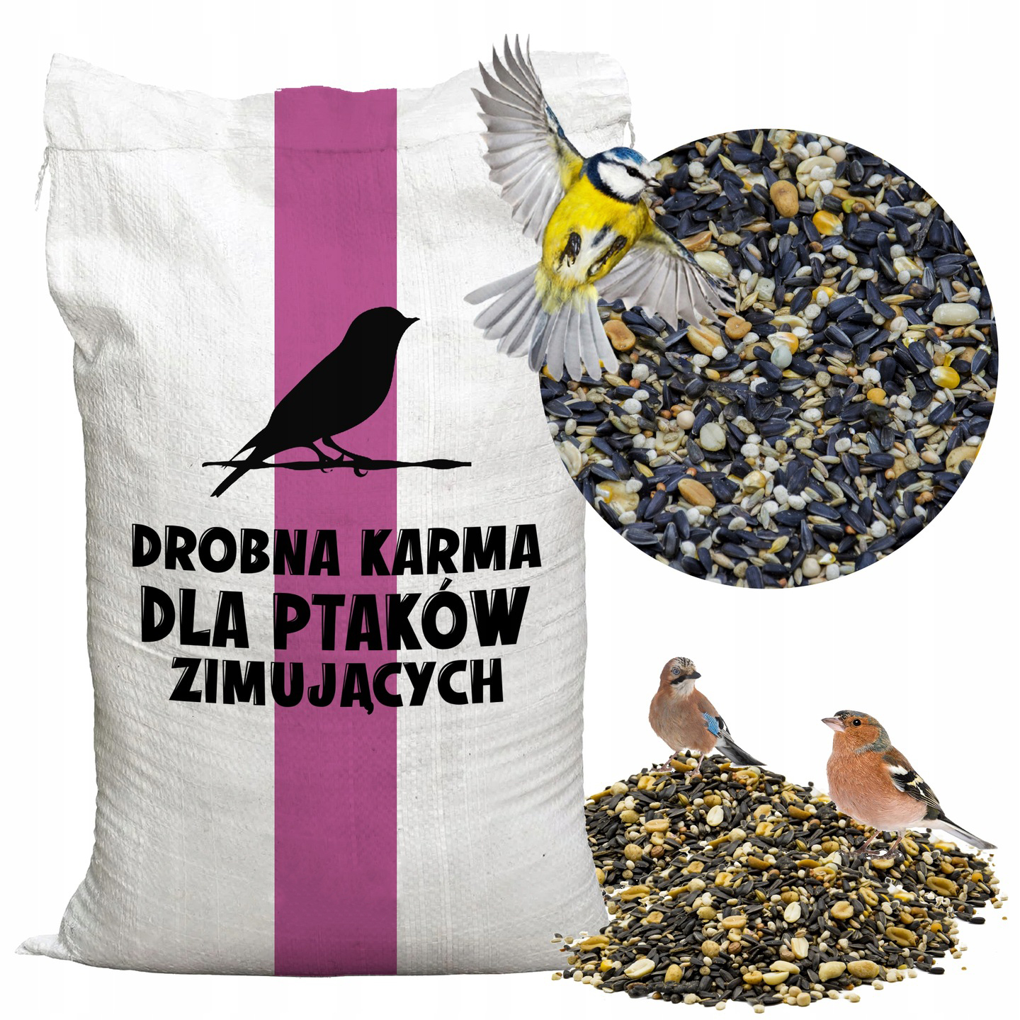 KARMA PREMIUM SŁONECZNIK ORZECH DROBNE ZIARNO POKARM DLA DZIKICH PTAKÓW