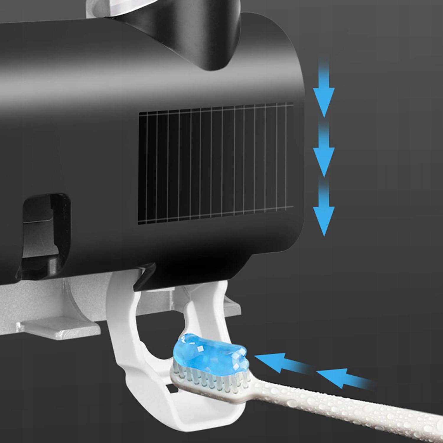 UCHWYT NA SZCZOTECZKĘ DO ZĘBÓW DOZOWNIK PASTY DO ZĘBÓW DEZYNFEKCJA UV 500MA Wysokość maksymalna 12.5 cm
