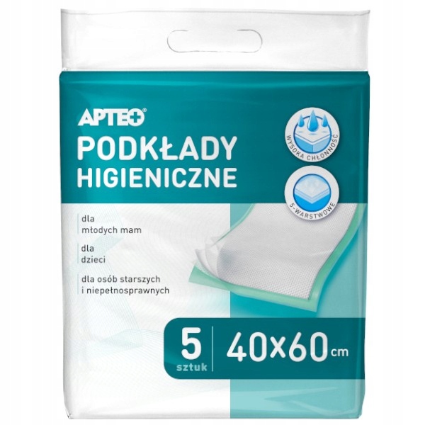 

Podkłady Chłonne Higieniczne Apteo 40cm x 60 5 szt