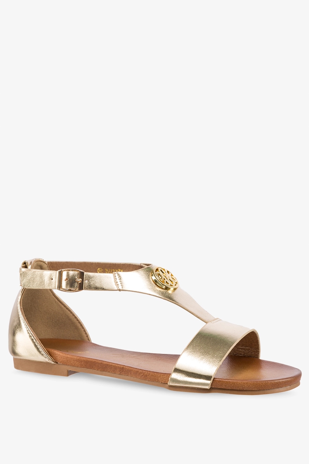 SANDAŁY DAMSKIE Z MODNĄ OZDOBĄ LEKKIE PŁASKIE Z ZAKRYTĄ PIĘTĄ NA LATO r 38 Oryginalne opakowanie producenta pudełko