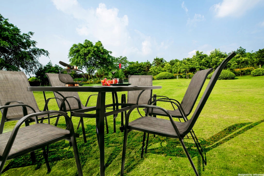 Zestaw KRETA Komplet obiadowy na Taras do Ogrodu 6-os Materiał dominujący metal