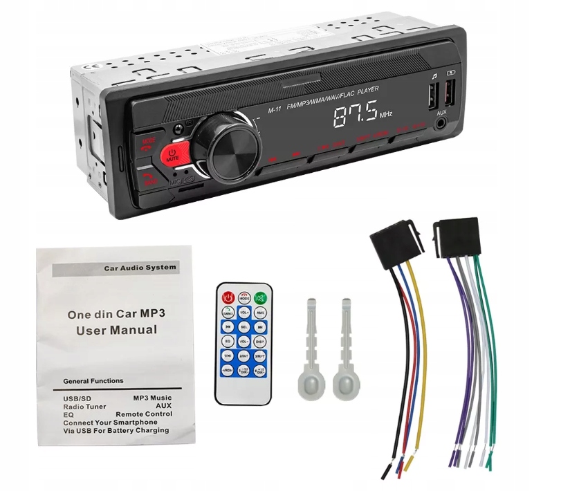 

Radio Samochodowe 1DIN Bluetooth Mikrofon Usb Sd