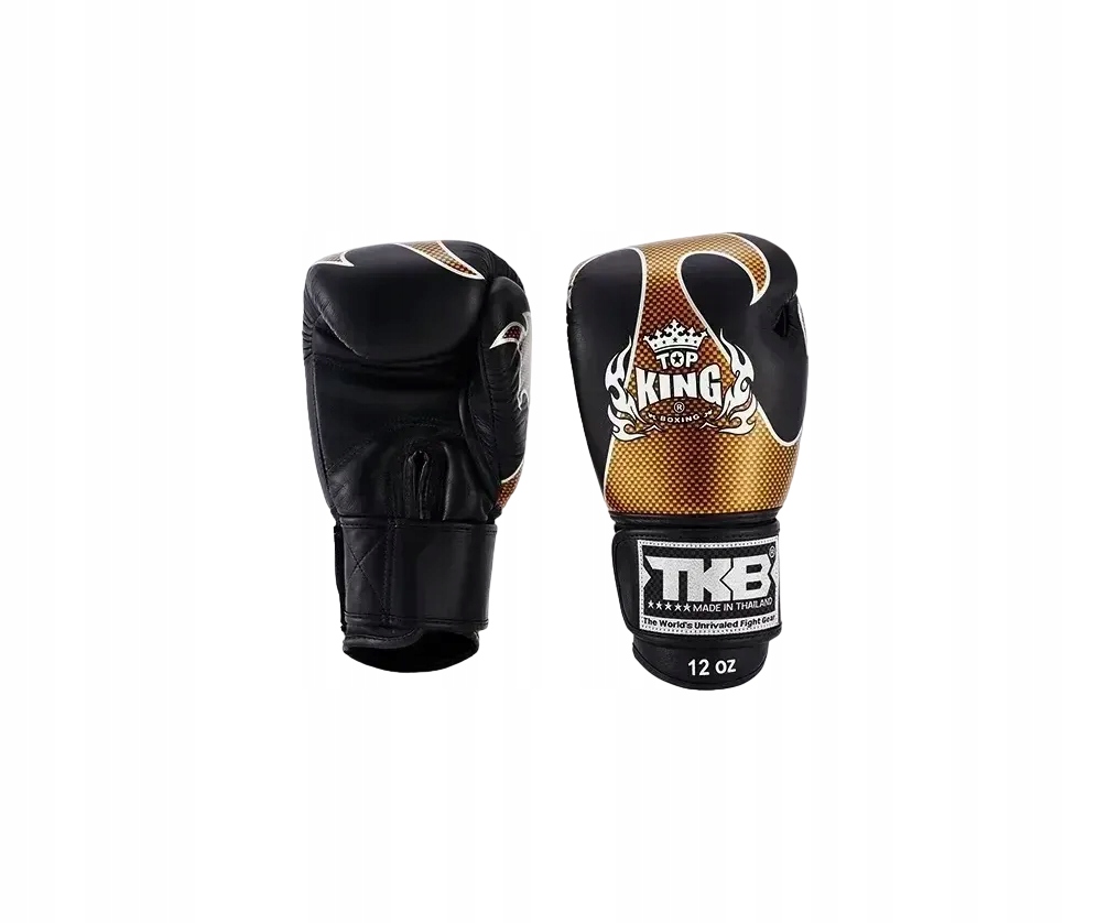 boxerské rukavice muay thai top king empower 16OZ Černá/zlatá