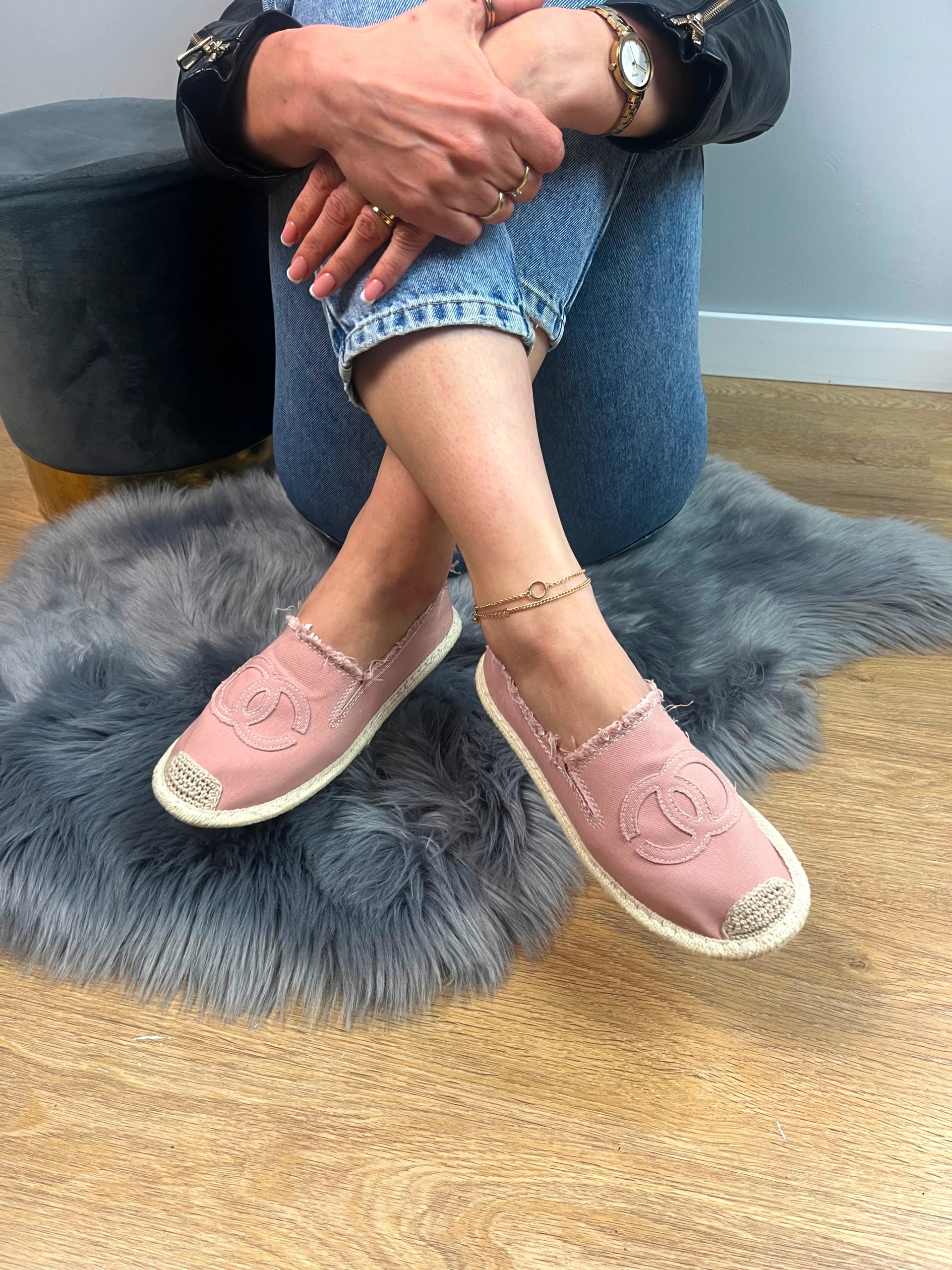 ESPADRYLE DAMSKIE RÓŻOWE wsuwane materiałowe 38 Oryginalne opakowanie producenta pudełko