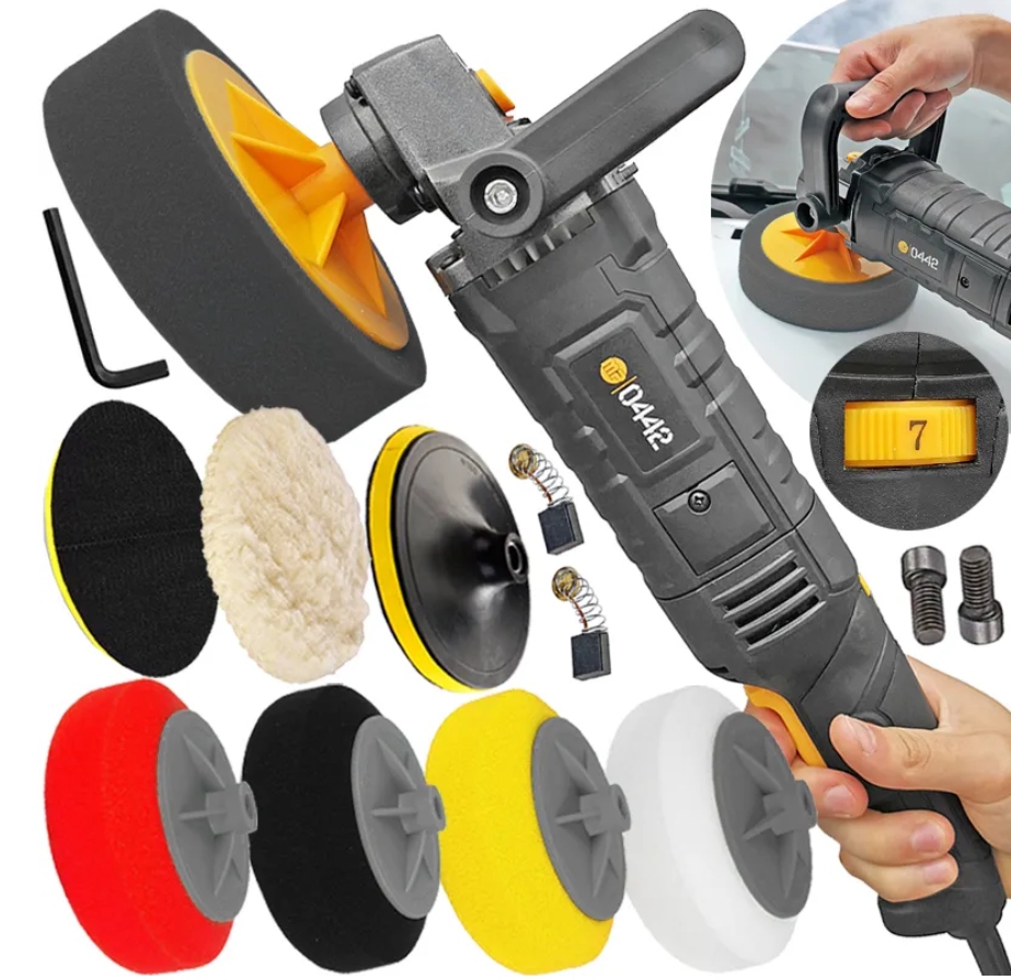 ZESTAW POLERKA SAMOCHODOWA + GĄBKI + FILCE