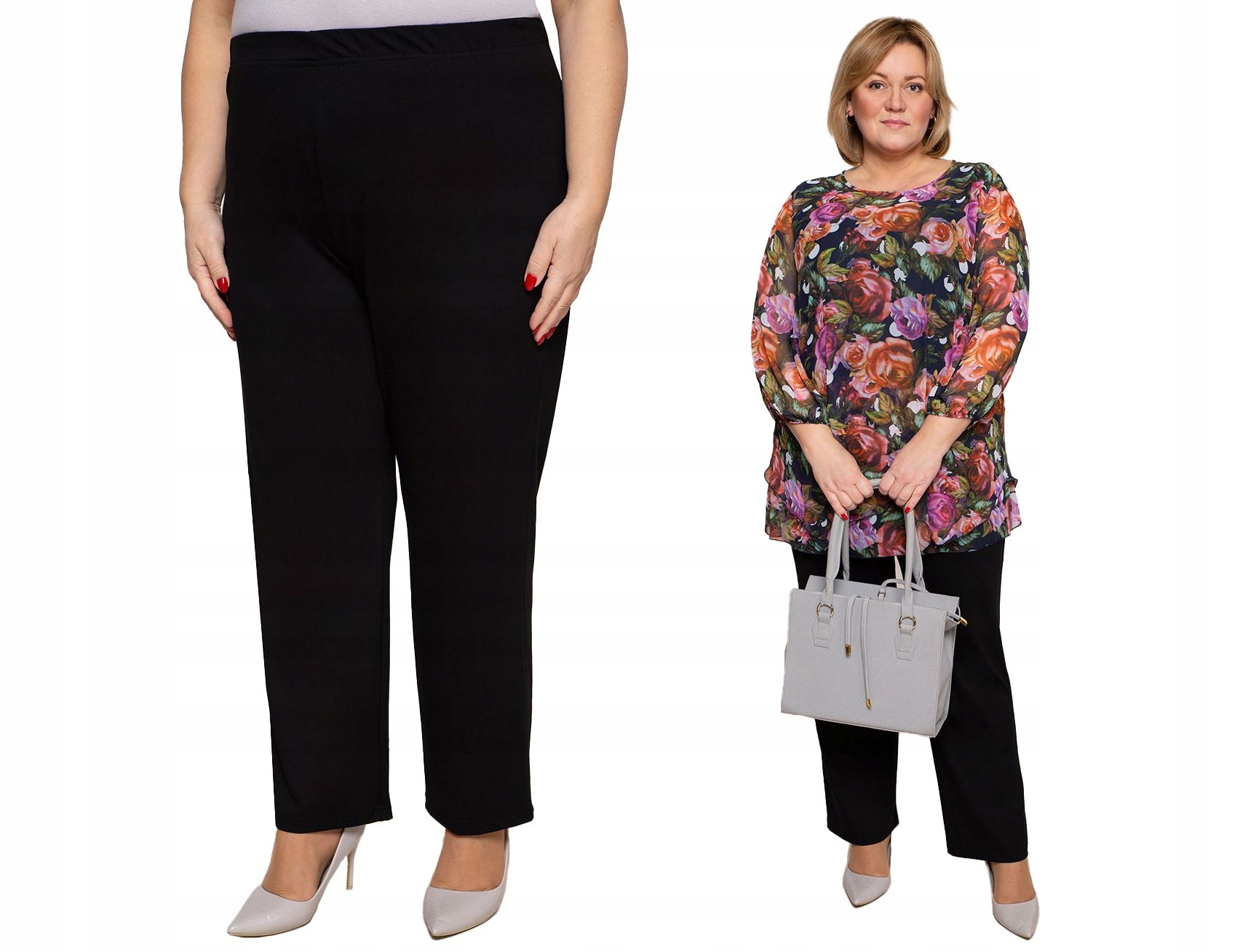 Klasické tenké černé kalhoty 62