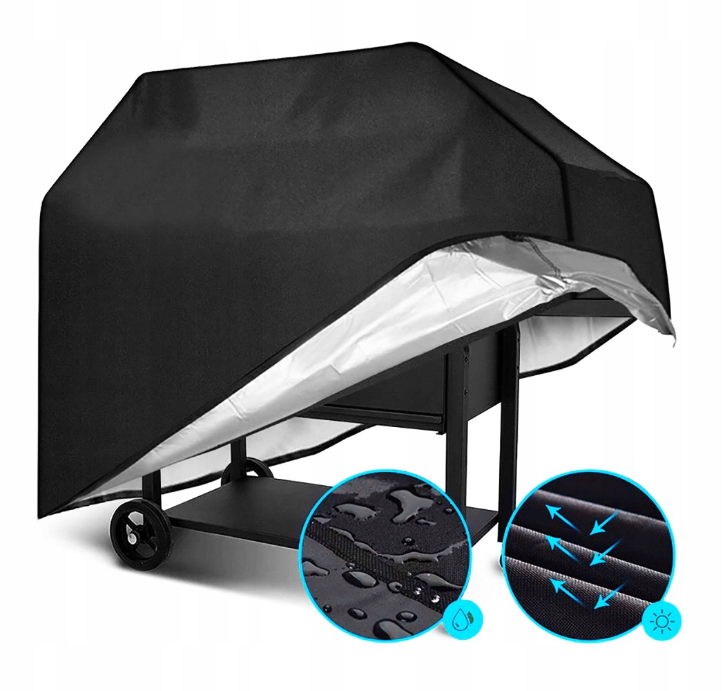DUŻY POKROWIEC NA GRILLA OSŁONA GRILL GAZOWY ROWER WODOODPORNY 145x61x117CM Długość 145 cm