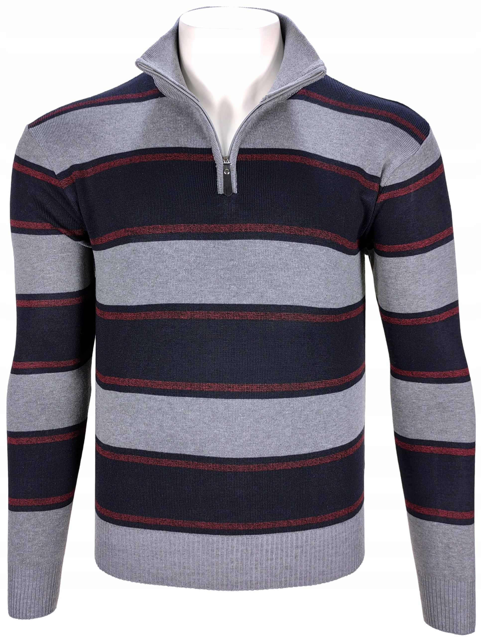 

Golf męski wełniany w paski zamek G129 r. XL