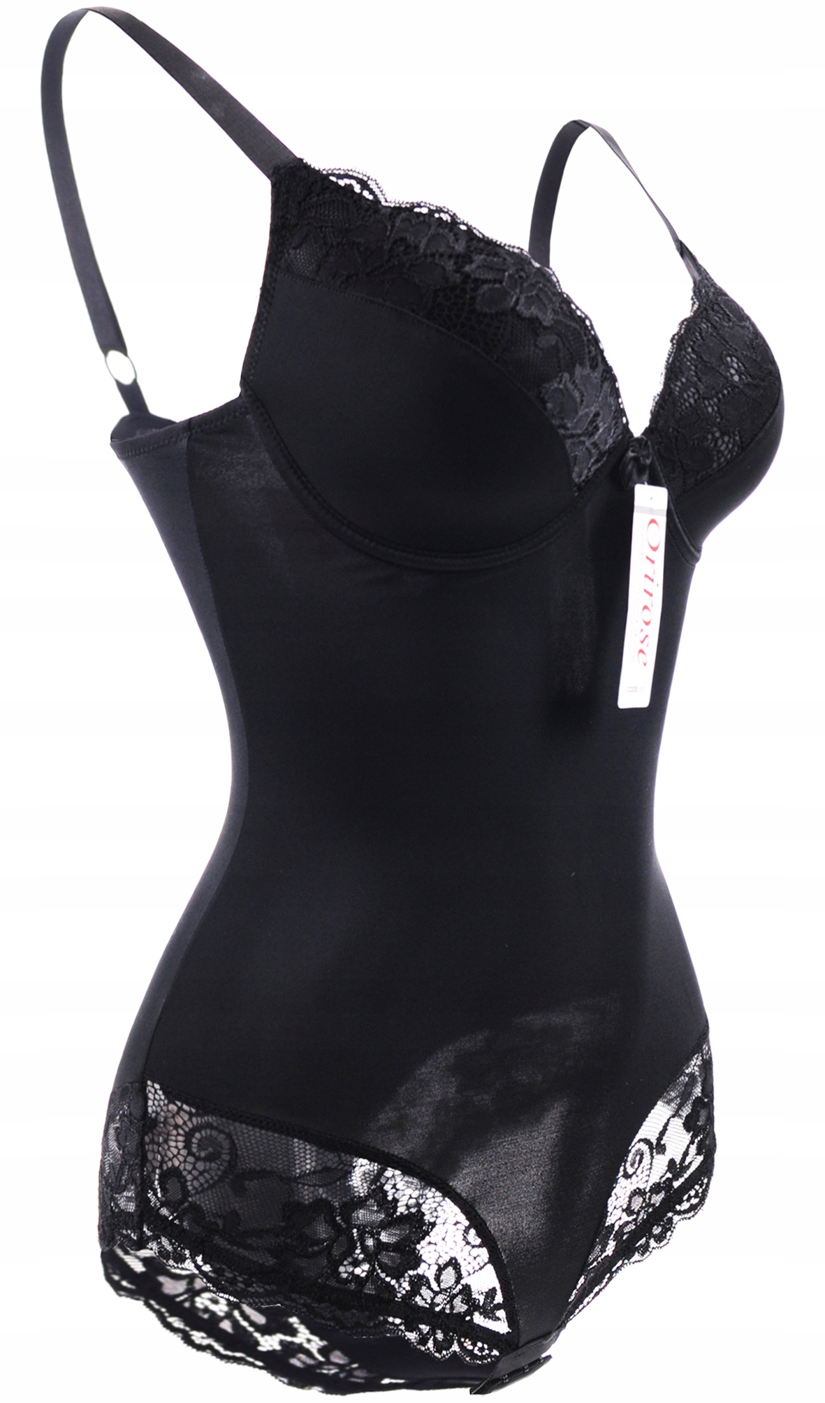 Orirose satynowe BODY WYSZCZUPLAJĄCE modelujące brzuch BIUSTONOSZ push-up Rozmiar L/XL (40/42)