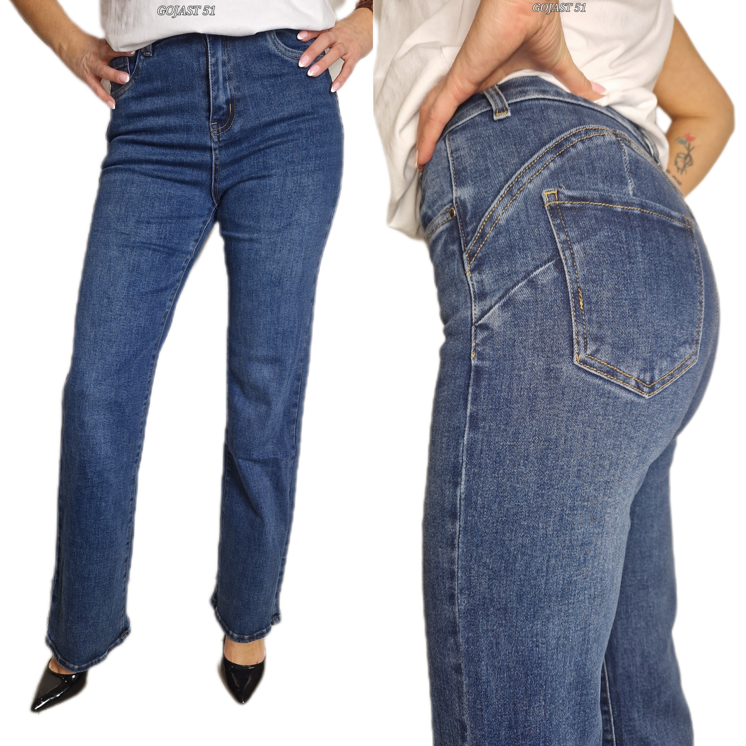 Dámské zvonové kalhoty Zeštíhlující džíny