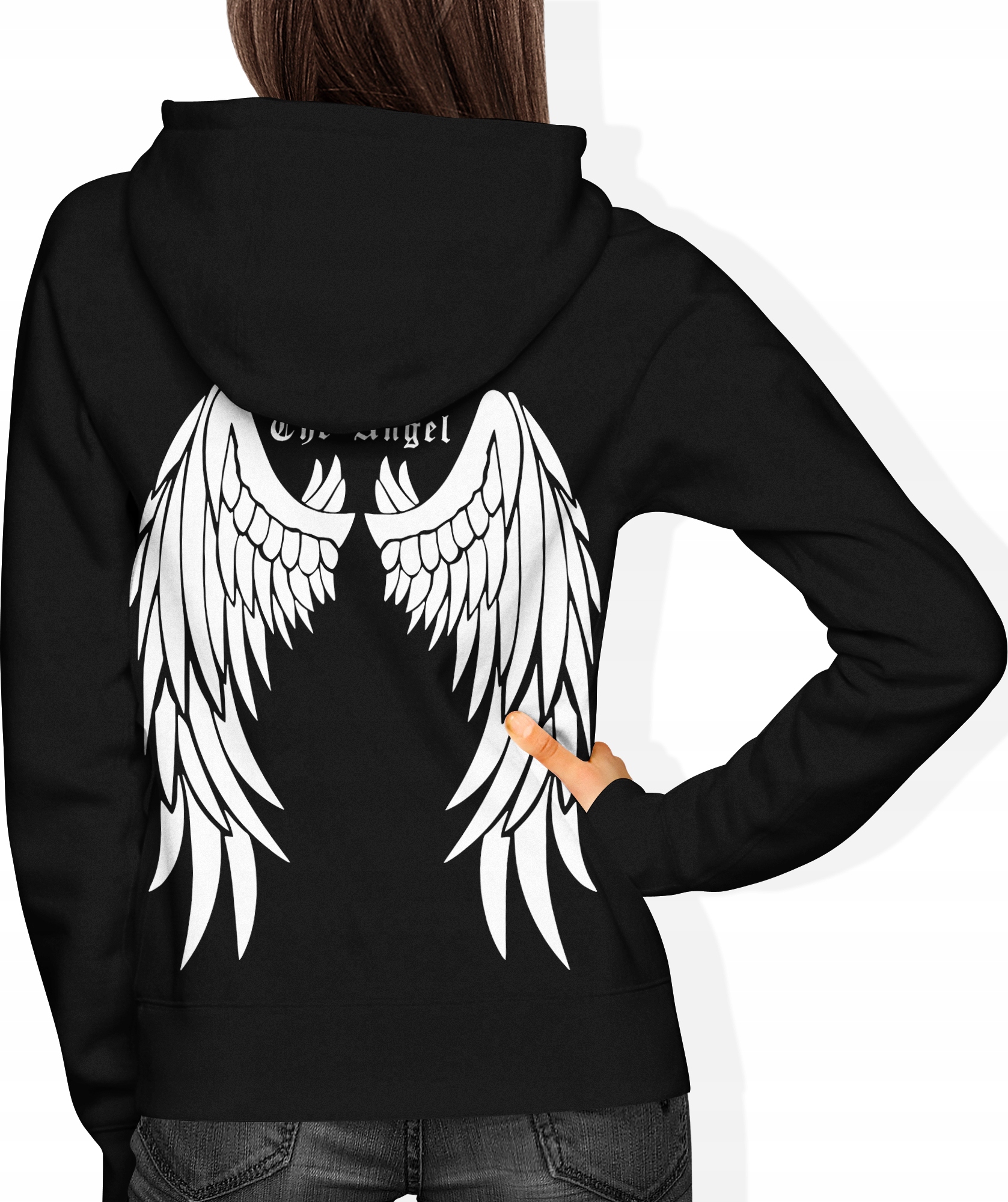 Bluza Damska Z Nadrukiem Z Tyłu Na Plecach Skrzydła Anioła Anioł Goth R XXL