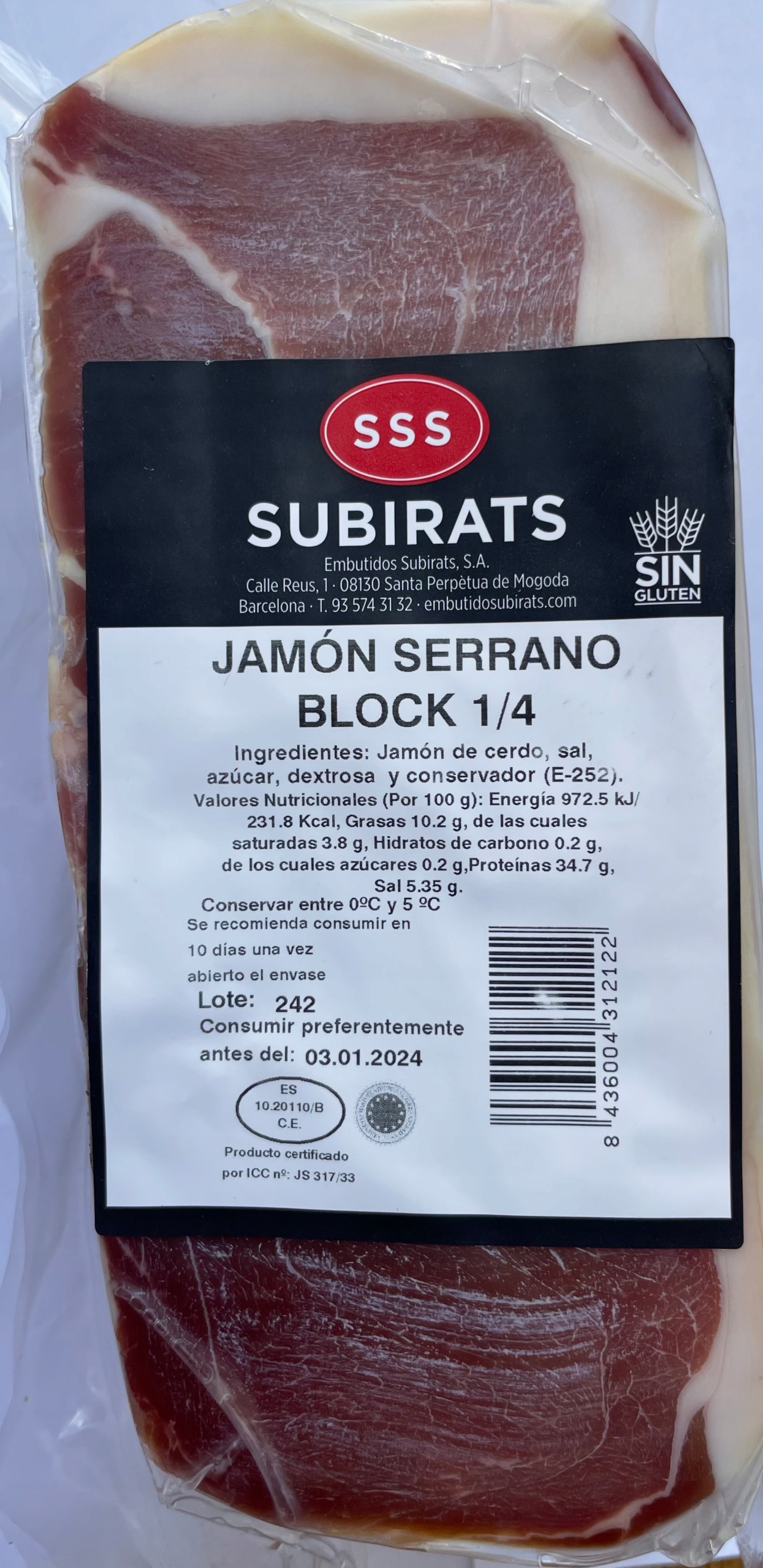 Levně Jamon Serrano Reserva 1400g (Španělská sušená šunka)