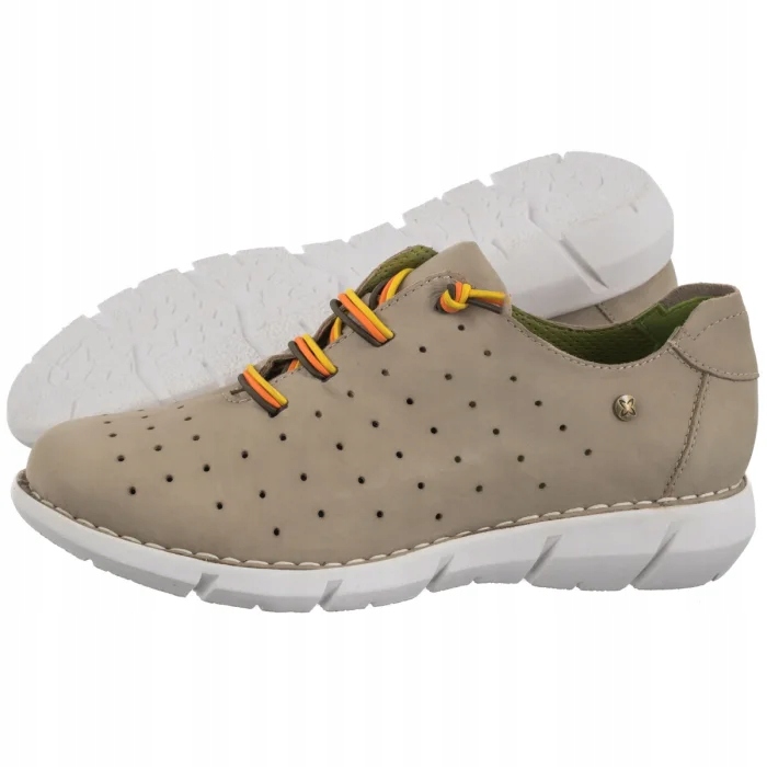 Boty Polobotky Kožené Ažurové Dámské Maciejka Béžové P6811-10